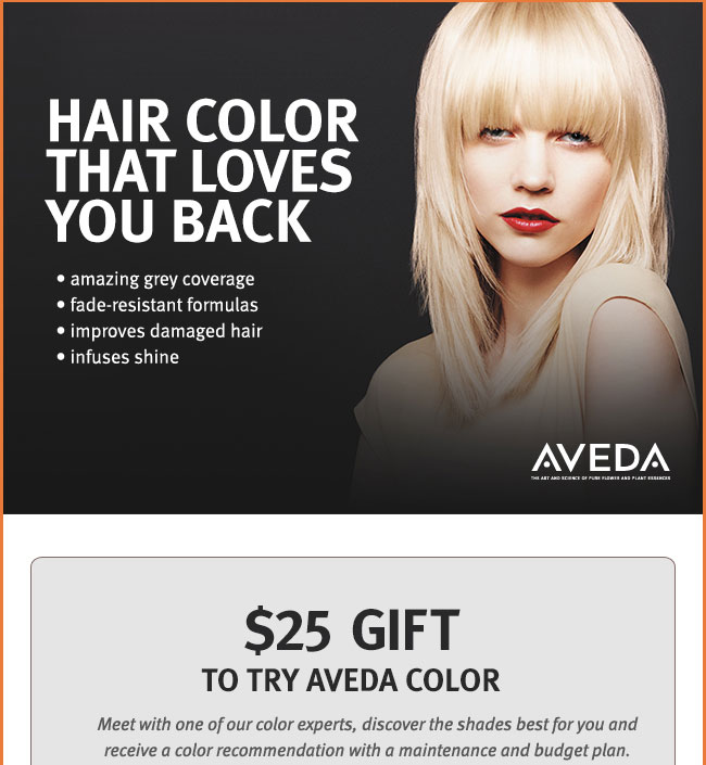 25 dollar gift to try aveda color