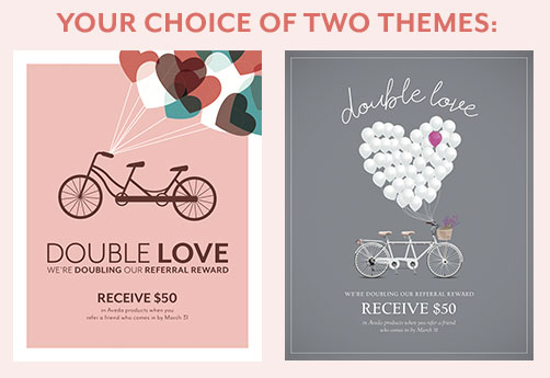 Your choice of two themes: Pink and Modern or Grey and Vintage