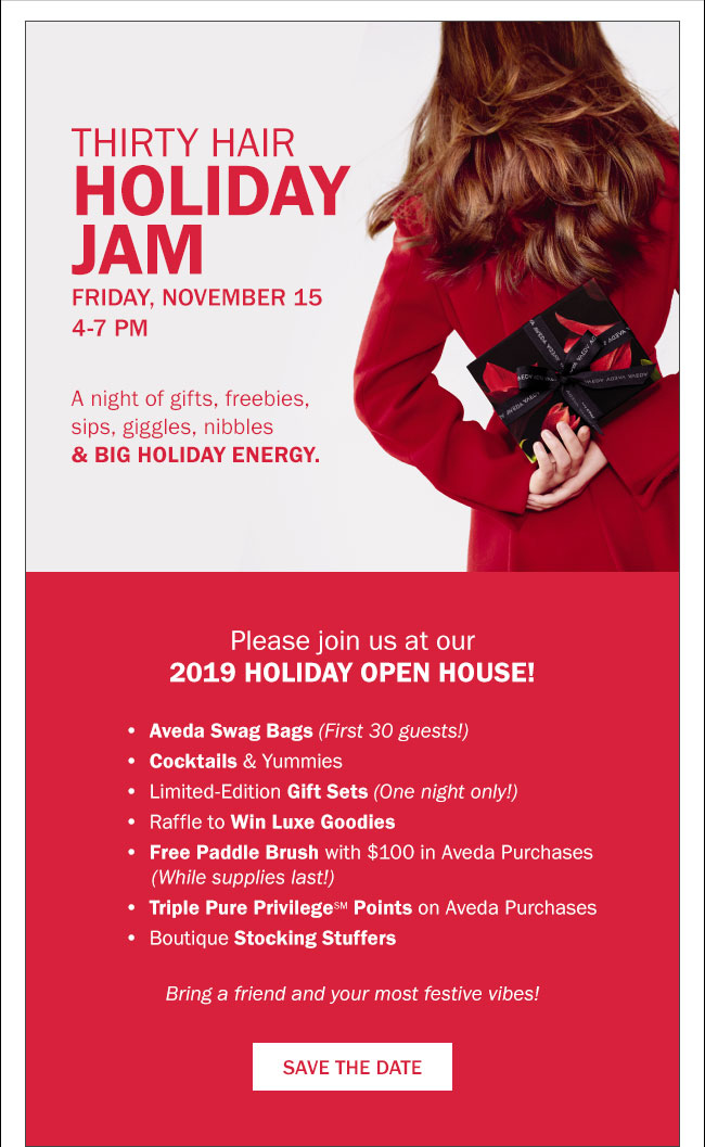 Save the Date - Thirty Hair Holiday Jam Nov 15 at 4pm-7pm EDT