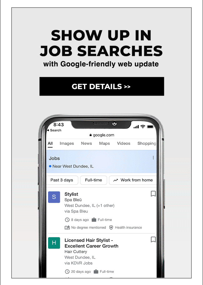 Shop up in job searches - get the details