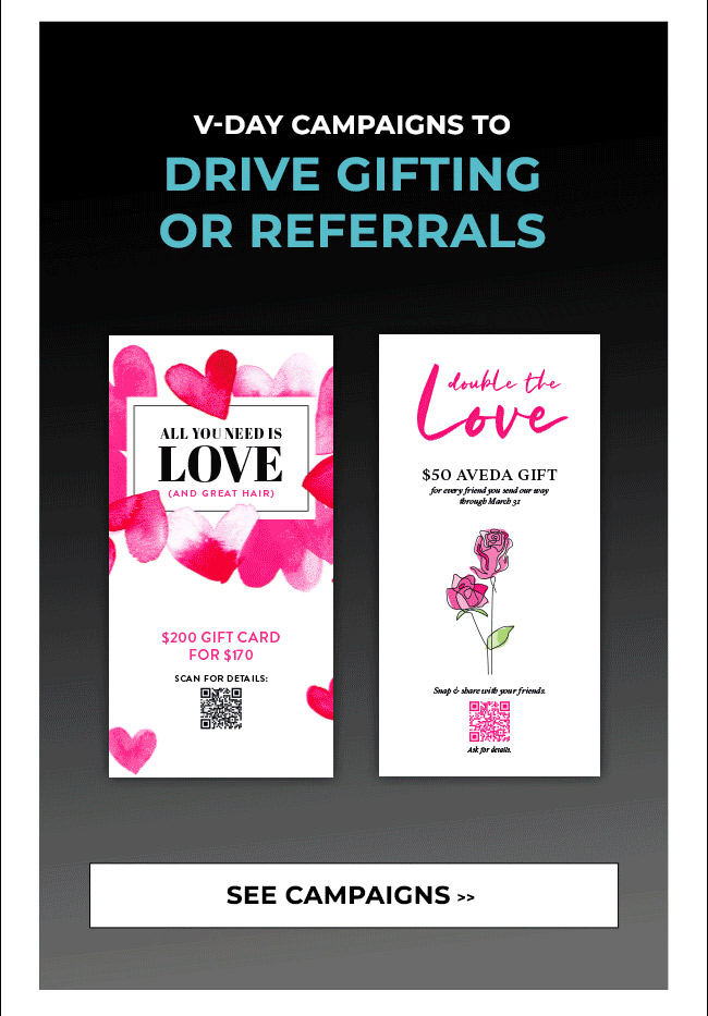 Valentine's - drive gifting or referrals: see campaigns