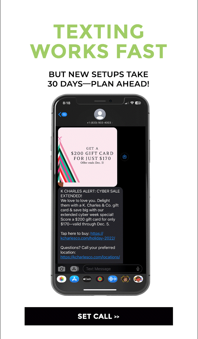 set call for holiday texting plan