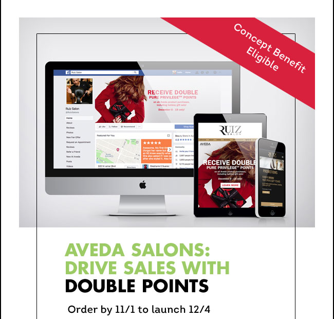 Aveda Salons: Drive sales with double points