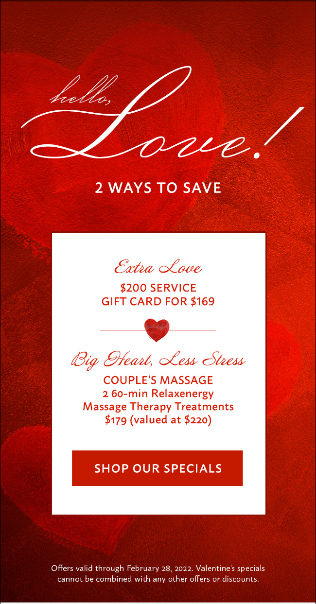 Valentin's Specials - buy a package now